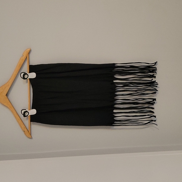 JOYPEACE~ Skirt with Fringe, Black, S - Picture 1 of 7
